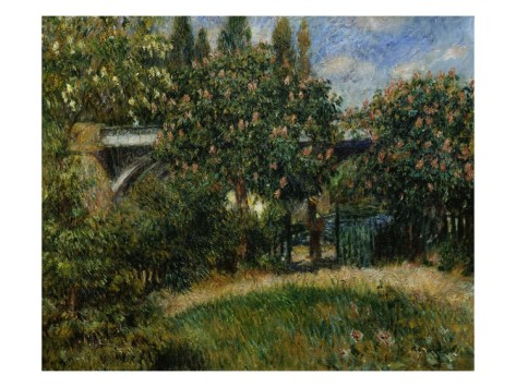 The Railway Bridge at Chatou - Pierre-Auguste Renoir painting on canvas
